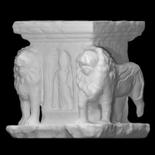 altar escanear animal arquitectura decoración león romano escultura caliza alivio 3d print model - Mito3D