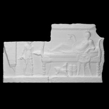 fragmento sarcófago Varredura longo romano mármore funerária banquete Beirute 3d print model - Mito3D