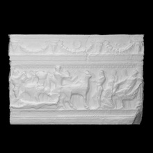 sarcófago leyenda achilleus escanear decorativo escultura mármol alivio 3d print model - Mito3D