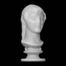 archaistic head young woman scan face portrait roman sculpture marble 3d print model - Mito3D
