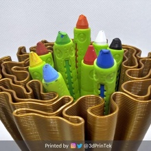 wavy penholderscollection 15 files & garden vase penholder generative processing 3d print model - Mito3D