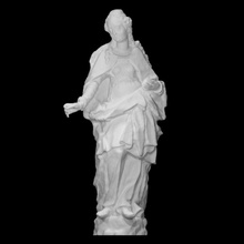 vergine scansione cristianesimo scultura legna asta policromo dorato 3d print model - Mito3D