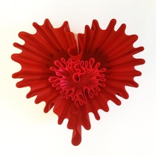 dalga Aşk Bahçe çanak kalp üretken prosedürel dalgalı 3d print model - Mito3D
