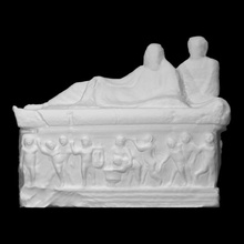 sarcófago bêbado cupidos Varredura escultura mármore pneu 3d print model - Mito3D
