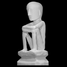 sitzend Scan Skulptur afrikanisch hölzern 3d print model - Mito3D