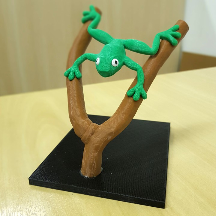 frog branches - multi-color toys & games decoration nature toad multi-material 3D print model - Mito3D