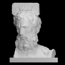 head man scan column sculpture ionic 3d print model - Mito3D