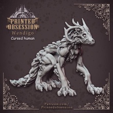 wendi go Untote Monster 32mm Rahmen Spielzeuge Spiele Kreatur Esser dnd verflucht Wendigo Windigo 3d print model - Mito3D