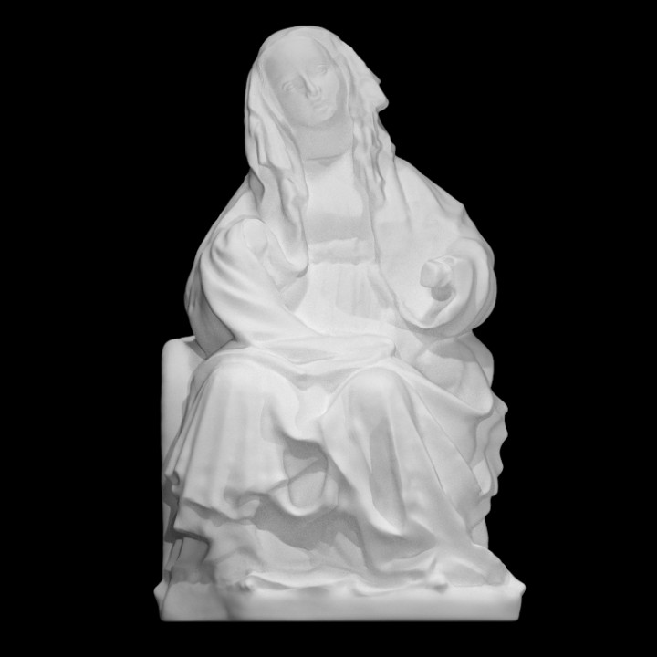 in trono vergine scansione cristianesimo scultura religione Tedesco dipinto Maria full figure bohémien 3D print model - Mito3D