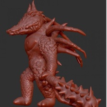 doomed crocodile man toys & games barbarian cayman alligator crocodileman 3d print model - Mito3D