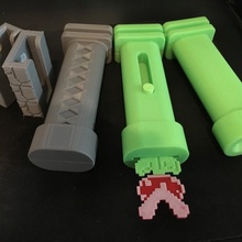 3dpn iplik biriktirmek Kulp destek inşa etmek 3d yazıcı bitki boru Mario Katana çözgü pirana 3d print model - Mito3D