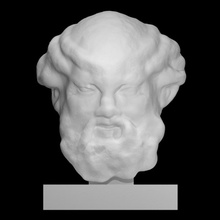 head silenus scan sculpture hellenistic marble fragment eshmun silene 3d print model - Mito3D