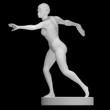 disco lanzador escanear Arte moderno escultura mujer bronce ruso 3d print model - Mito3D