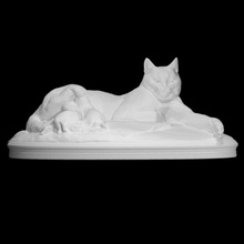 cat feeding kittens scan sculpture marble french fremiet 3d print model - Mito3D