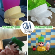 posavasos Luigi jardin nintendo mario bowser crapaud frères Mario Posavaso 3d print model - Mito3D