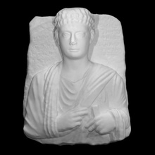 bust man borfa scan sculpture stone grave stele 3d print model - Mito3D