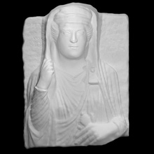 bust woman shaloma scan sculpture stone grave stele 3d print model - Mito3D