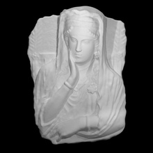 bust woman 'aha scan sculpture grave stele aha 3d print model - Mito3D