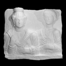 busts man sister shalmat nebula scan sculpture stone grave relief brother 3d print model - Mito3D