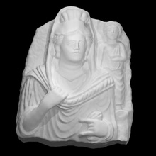 busts woman young sister scan bust sculpture stone grave stele bathairan mala 3d print model - Mito3D