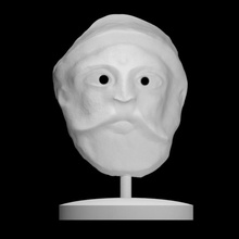 barbudo mascarar Varredura escultura helenístico teatro terracota 3d print model - Mito3D