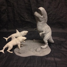 sharkdogs alienrex base price 15 sharkdogfishaliendinosaurscificooloriginalmonster 3d print model - Mito3D