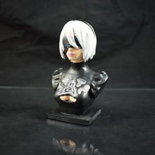 nier automata 2b bust fan art game head character video sculpt fanart 3d print model - Mito3D