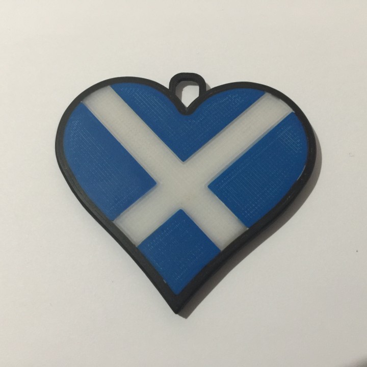 heart scotland pendant & garden jewellery scottish flag patriotism nationalism jewery saltire 3D print model - Mito3D