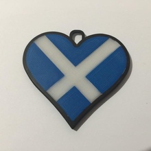 cuore Scozia pendente giardino gioielleria Scozzese bandiera patriottismo nazionalismo gioielli saltire 3d print model - Mito3D