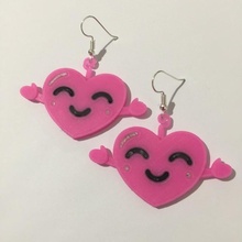 japanese kawaii heart emoji earrings jewellery japan jewelry 3d print model - Mito3D