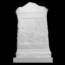 funerary stele scan sculpture hellenistic marble scene relief 3d print model - Mito3D