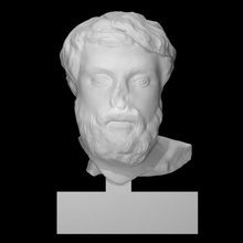 head bearded man scan face portrait roman beard marble 3d print model - Mito3D