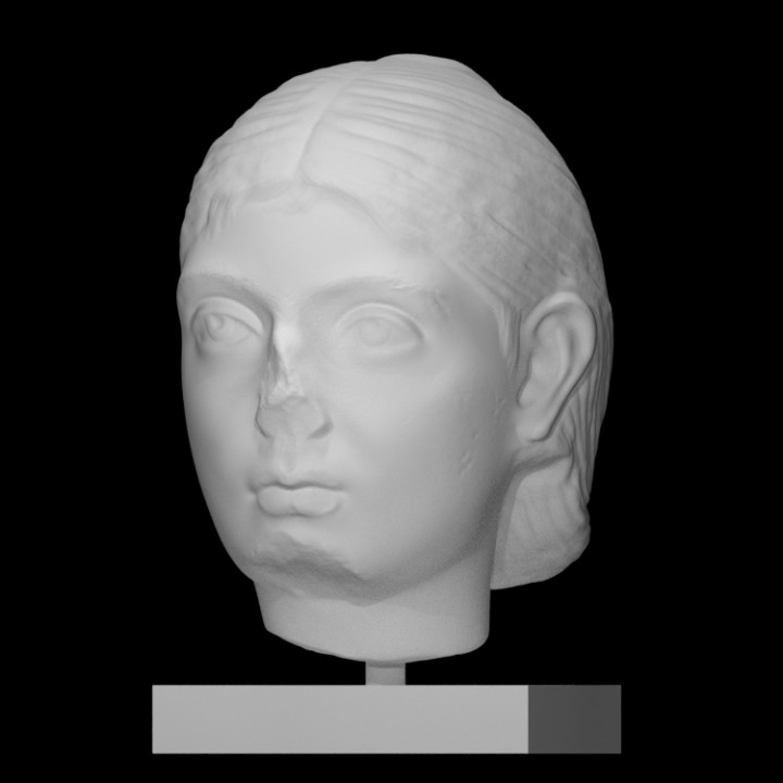 head woman scan face portrait roman marble 3D print model - Mito3D