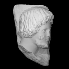 fragment head man scan figure greek marble male rodin stele 3d print model - Mito3D
