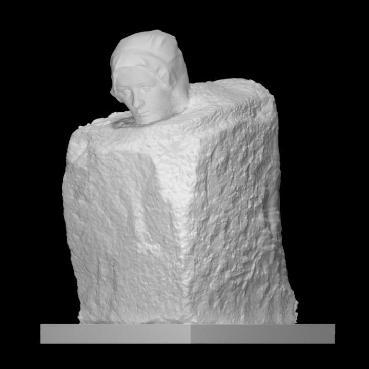 pensiero scansione scultura marmo rodin astratto impressionismo 3D print model - Mito3D