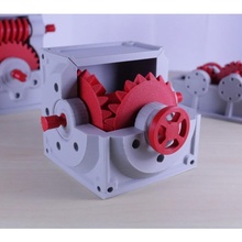 industrial bevel gearbox gear reducer cutaway version education 3d print model - Mito3D