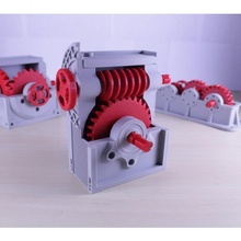 industrial worm gearbox gear reducer cutaway version education 3d print model - Mito3D