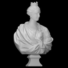 Europa Scan Büste Krone Gesicht weiblich Zahl Kopf Skulptur Frau Marmor 3d print model - Mito3D