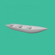 simple row boat 1 32 scale rowboat tugboat tinkercad 3d print model - Mito3D