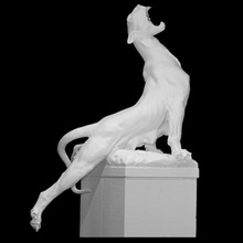 pantera estatua jules anspach fuente escanear 3d impresión animal monstruo escultura salvaje Bélgica 3dscan patrimonio latón cultural grito Bruselas 3d print model - Mito3D