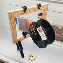 adjustable suspended filament spool holder build 3d printer shelf band rubberband rubber spoolholder joel tension 3dpn telling 2x1 3d print model - Mito3D
