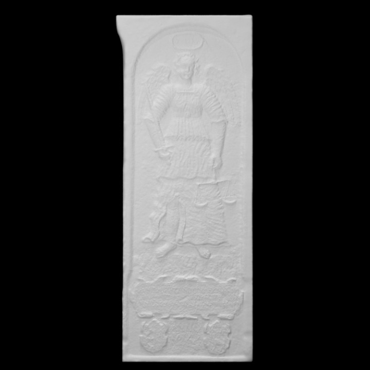 relief justice scan church angel slab 3D print model - Mito3D