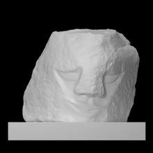 face scan art portrait sculpture stone street rock 3d print model - Mito3D