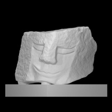 face scan art portrait sculpture stone street rock tallinn 3d print model - Mito3D