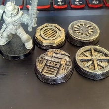 textured bases tabletop warhammer miniature base wh 3d print model - Mito3D