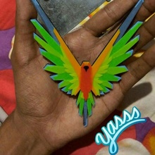 maverick fan art key cute keychain paul parrot logan multicolour 3d print model - Mito3D