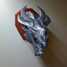skyrim continuar pared trofeo jardín monstruo cazador dragones asesino dovahkiin 3d print model - Mito3D