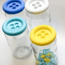 botão jarra tampa botões jardim plantador costura decoração recipientes jarras 3d print model - Mito3D