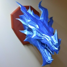 skyrim ghiaccio Drago parete trofeo fan arte draghi montare brina dovahkiin 3d print model - Mito3D