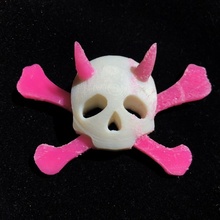 jolly roger horns 2 color pendant jewellery bones pirate skull nozzle dual 6 taz 3d print model - Mito3D
